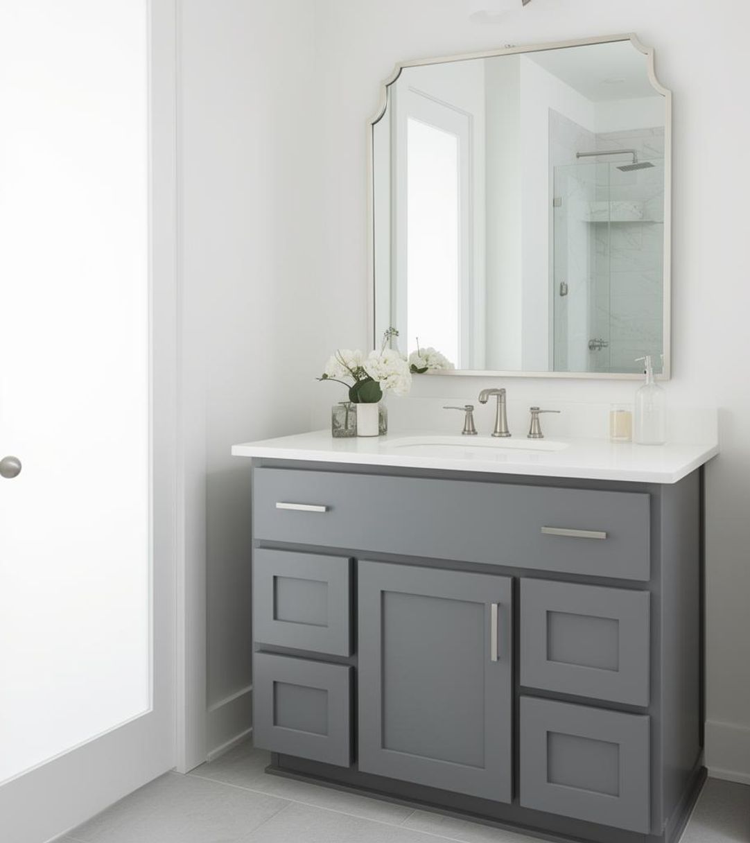 Painted bathroom vanity cabinet