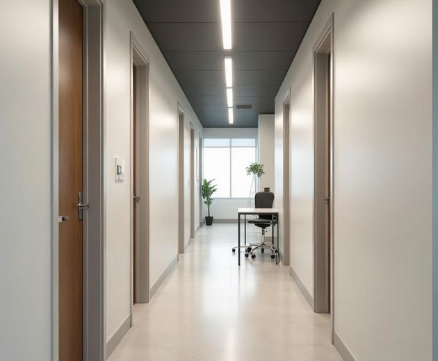 Commercial office space being painted by professional painters