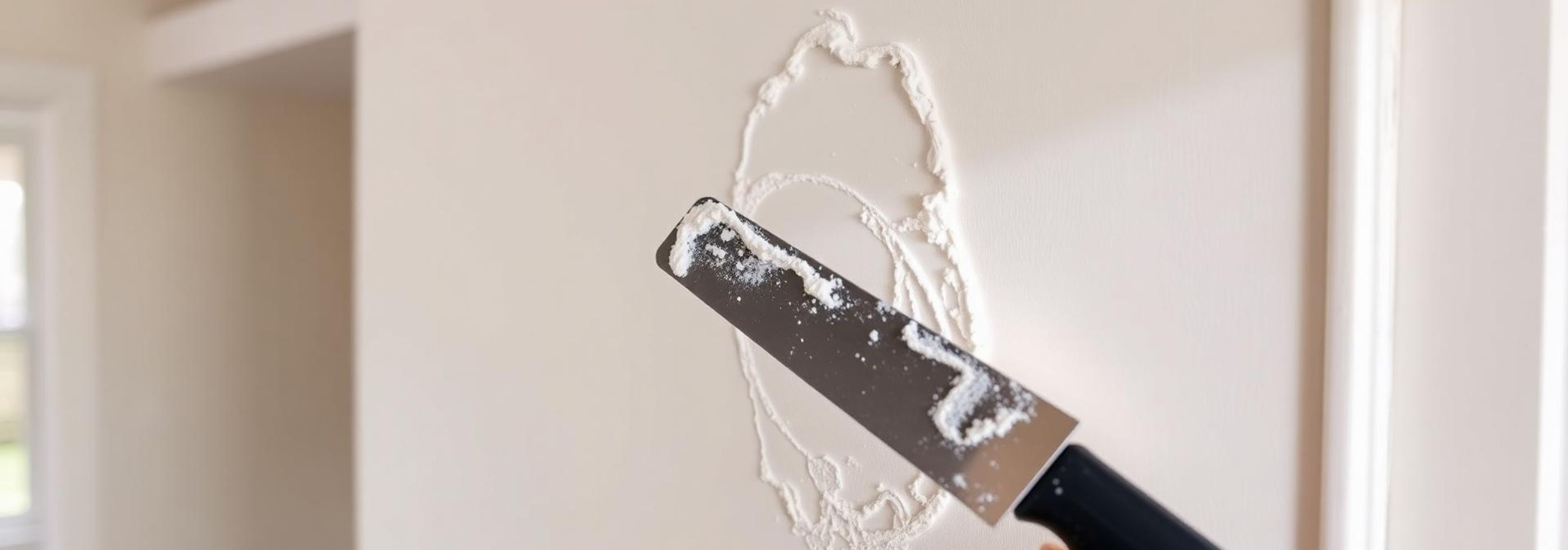 Drywall repair in progress