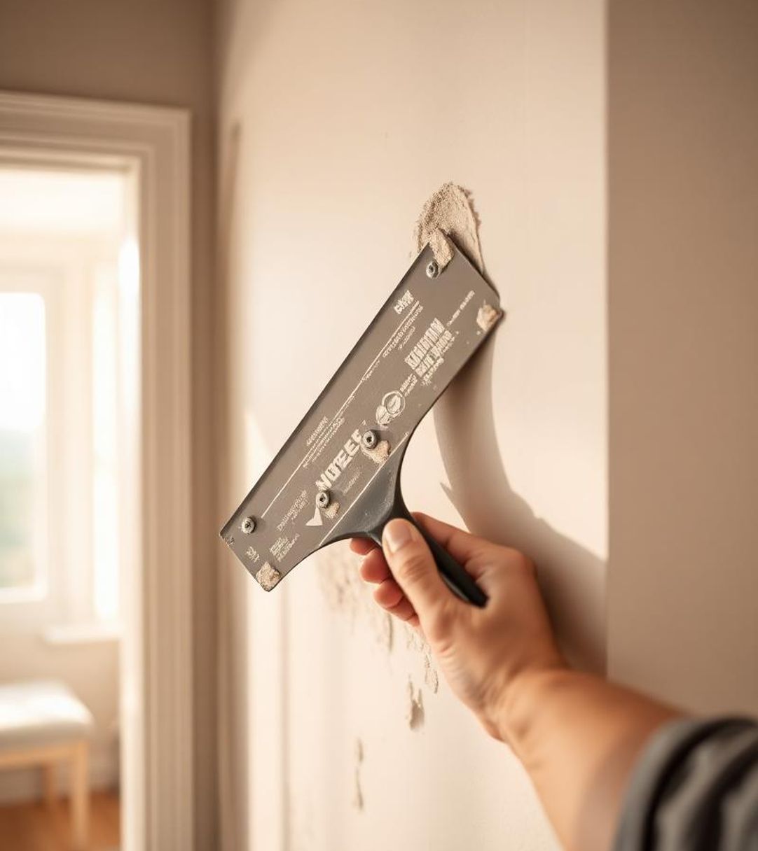 Drywall patching closeup