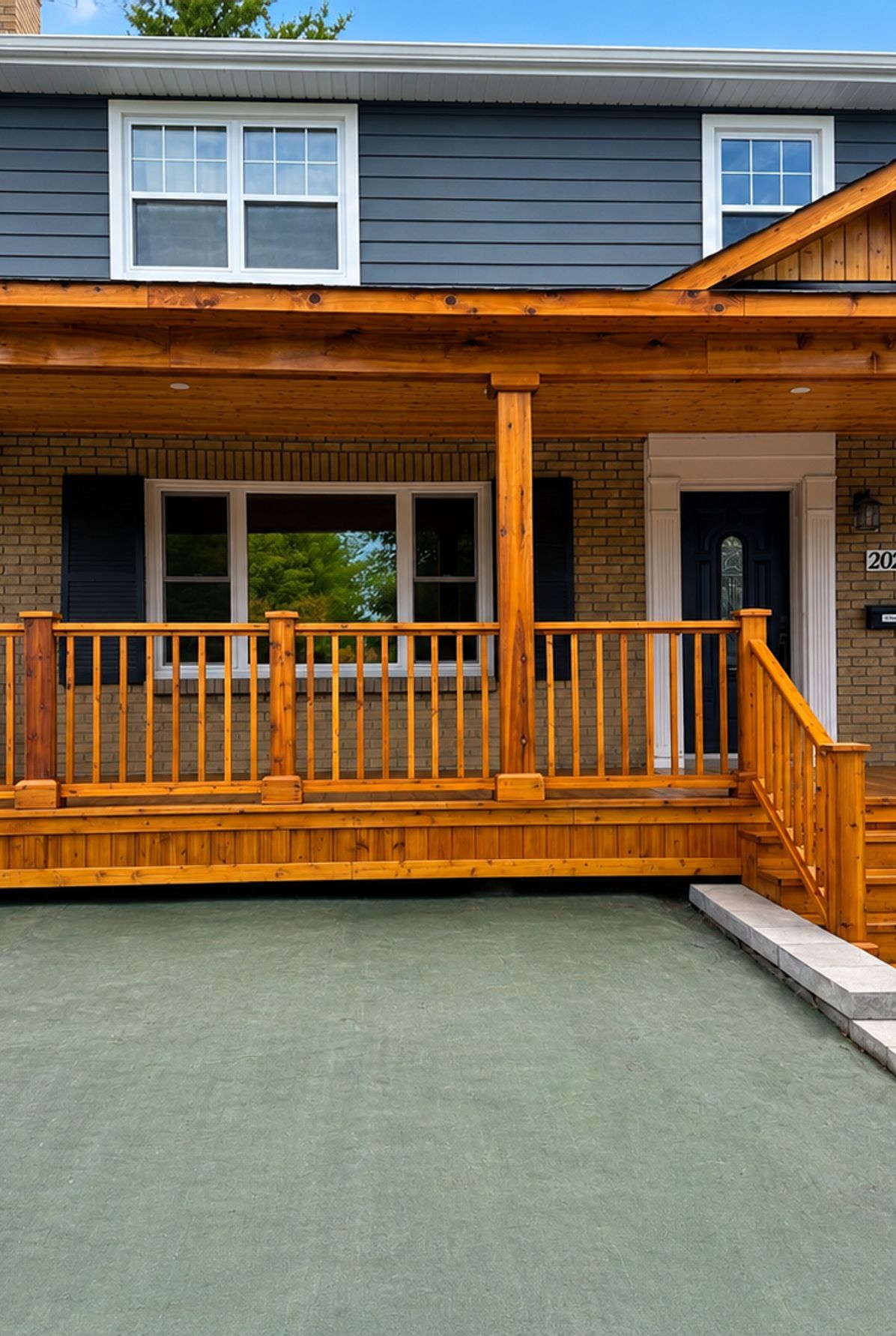 Exterior painting project on an Ottawa home front porch