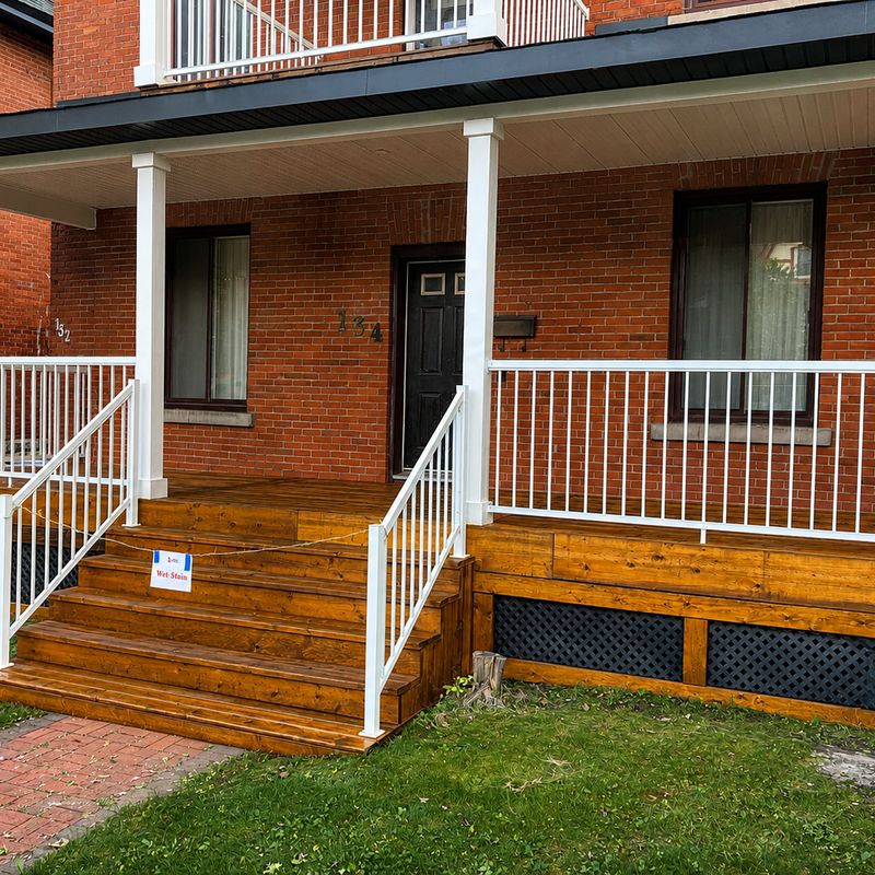 Front deck re-stain in Glebe after staining