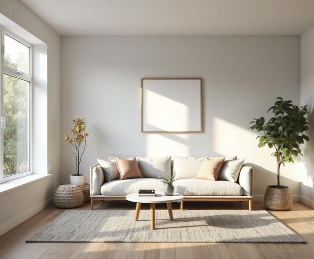 Bright interior room with freshly painted walls in Orléans home