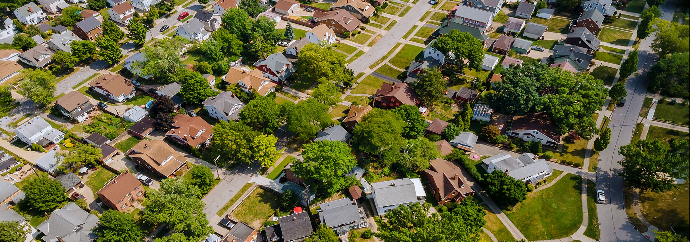 View of suburb from above