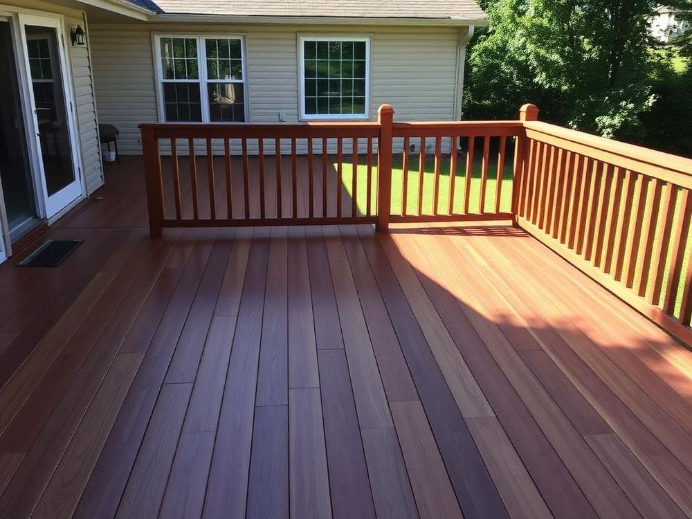 Freshly stained deck in Avalon, Orléans