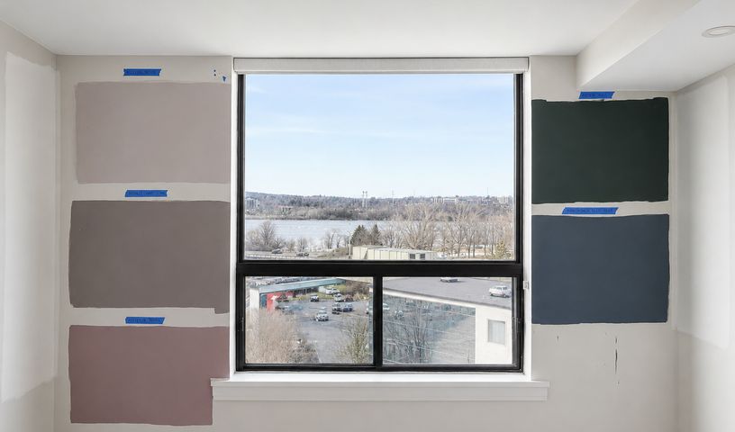 Paint colour swatches tested on a wall during an Ottawa interior colour consultation