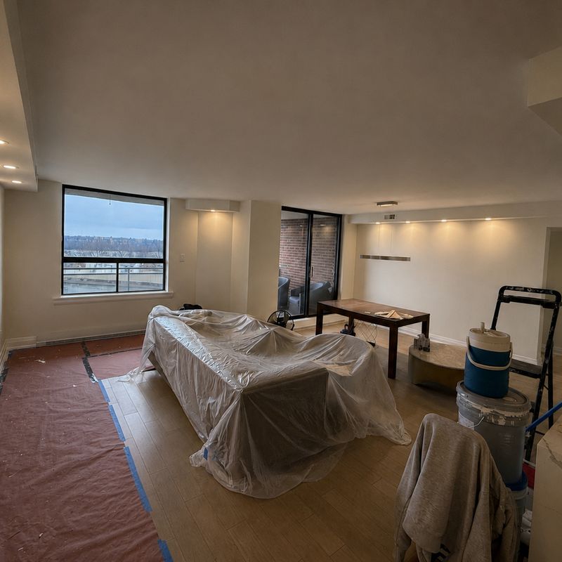 Living and dining room repaint in Ottawa before painting