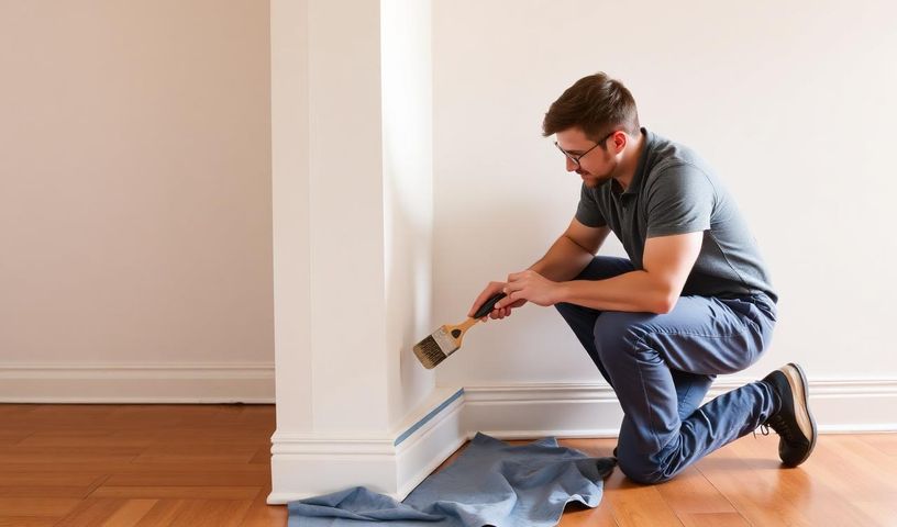 Crisp white trim, doors, and baseboards painted in an Ottawa home
