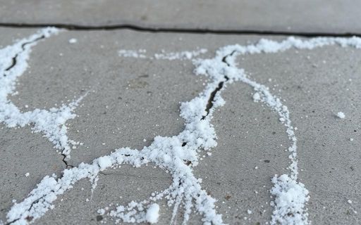 Road salt damage on concrete