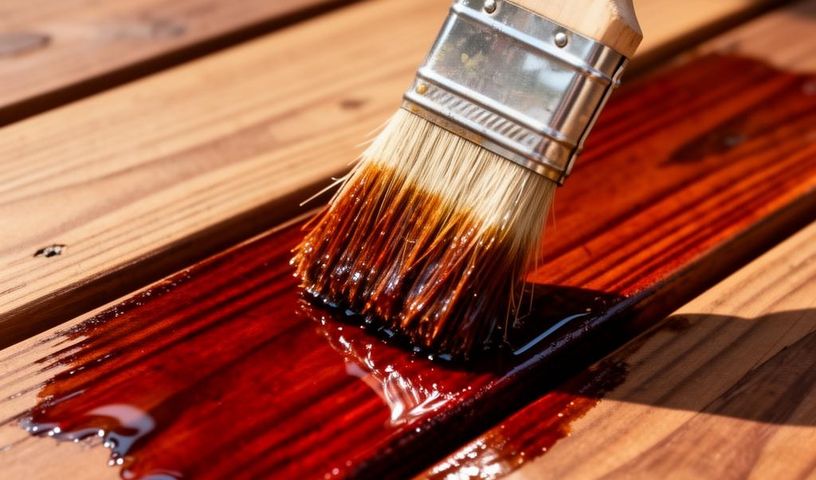 Deep penetrating oil stain on deck