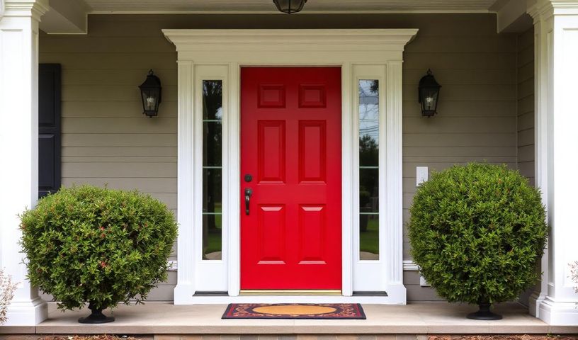 Exterior door painting example