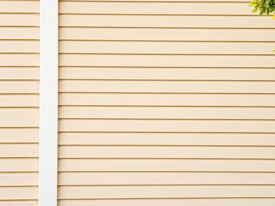 Light beige vinyl siding on a residential home